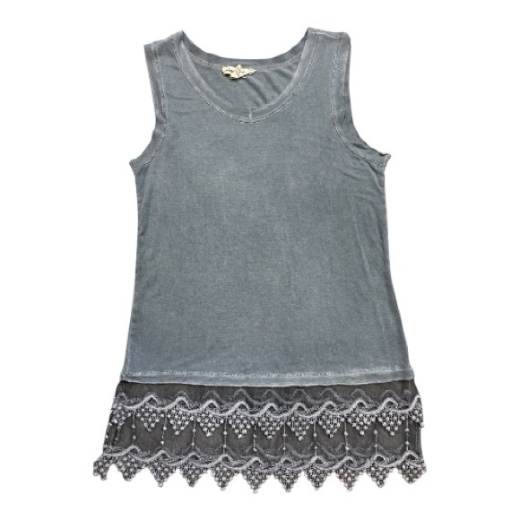 Indigo Thread Co Tops - Bohemian Lace Trimmed Top by Indigo Thread